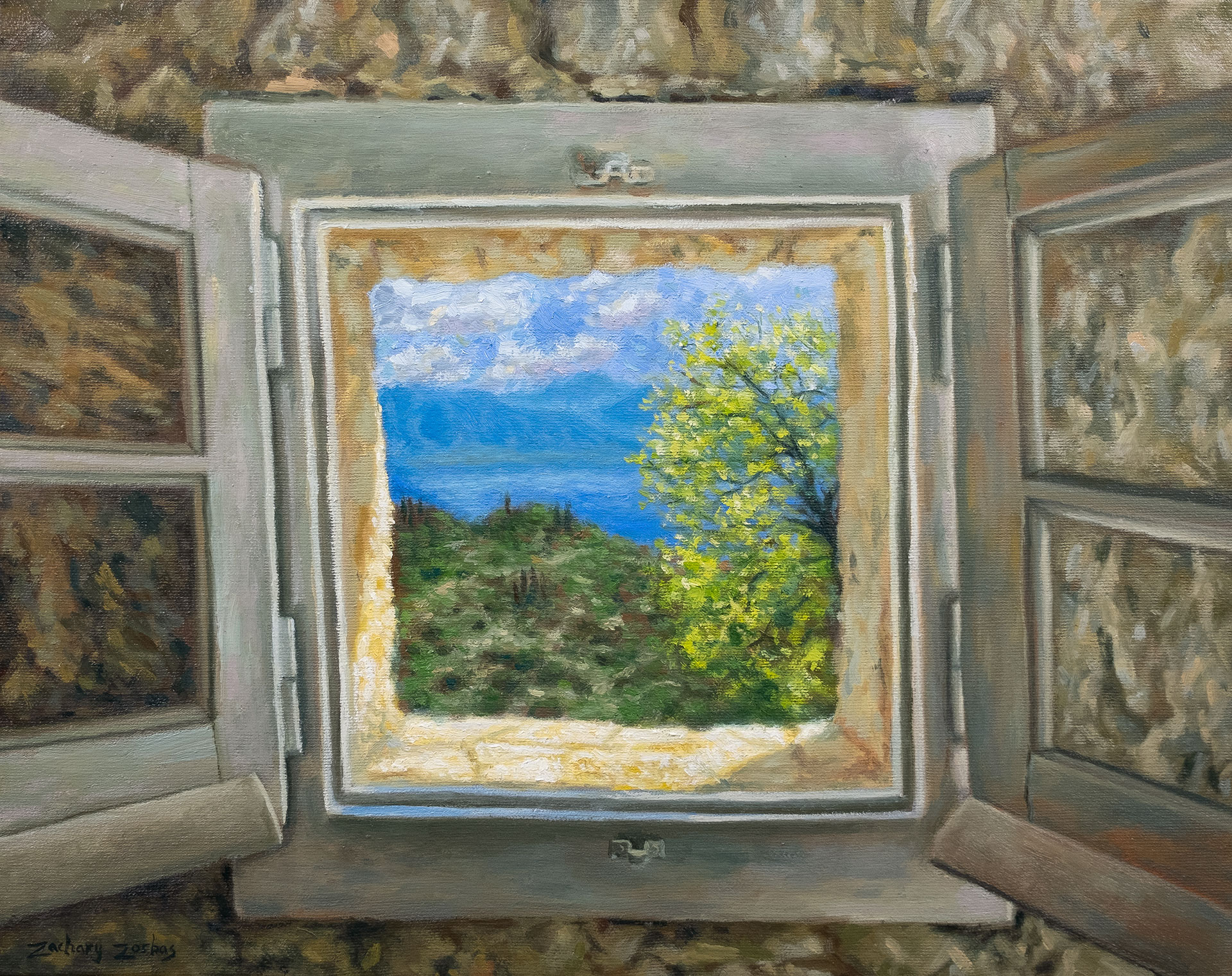 Corfu painting by artist Zac Zorbas